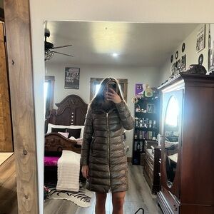 Herno Metallic Brown Puffer Dress